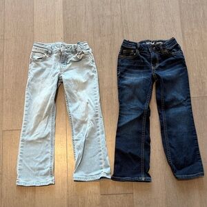 Cat & Jack size 4 Kids Bootcut Denim Jeans Set - Light Blue and Dark Blue